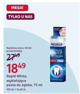 Pasta do zębów Rapid White, wybielająca, 75 ml promocja w Rossmann