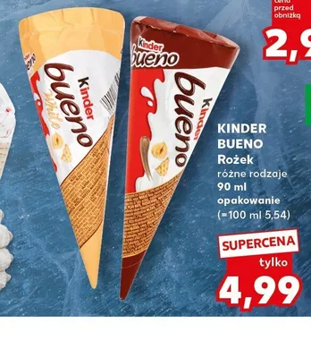 Lody rożek Kinder Bueno White promocja w Kaufland