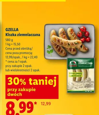 Kiszka ziemniaczana GZELLA promocja w Lidl