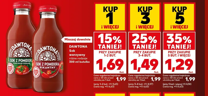 Sok z pomidorów z polskimi ziołami Dawtona promocja w Kaufland