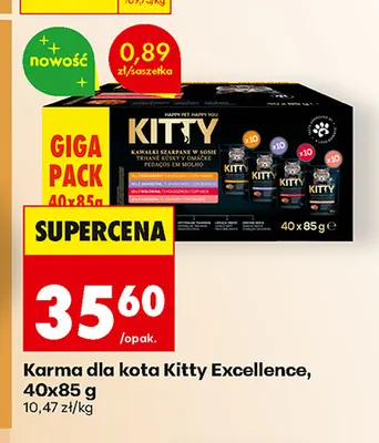 Karma dla kota Kitty Excellence 40-pak 85 g promocja w Biedronka