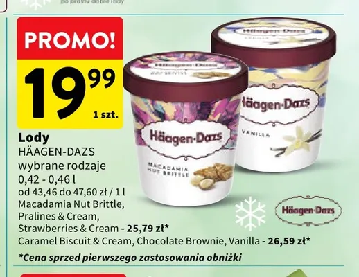 Lody Häagen-Dazs Pralines & Cream promocja w Intermarche