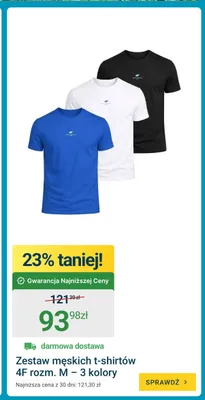Zestaw męskich t-shirtów 4F 3-pak promocja w ERLI