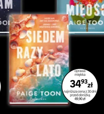 Książka Siedem razy lato Paige Toon promocja w Empik