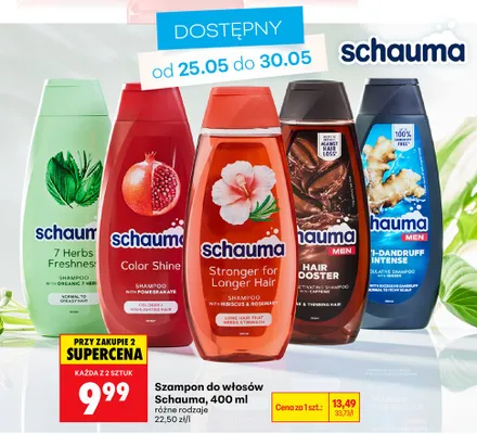 Szampon do włosów Men Hair Booster Schauma promocja w Biedronka