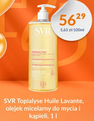 Olejek micelarny do mycia i kąpieli SVR Topialyse Huile Lavante promocja w DOZ.PL