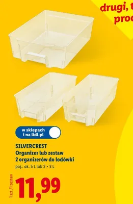 Organizer lub zestaw 2 organizerów do lodówki promocja w Lidl