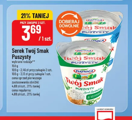 Serek Twój Smak Puszysty ze szczypiorkiem Piątnica promocja w POLOmarket