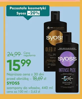 Szampon do włosów Syoss Intense Plex promocja w Super-Pharm