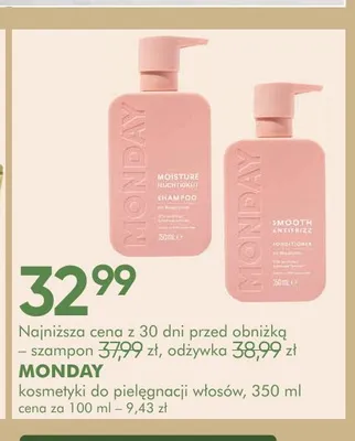 Szampon do włosów Monday Moisture promocja w Super-Pharm