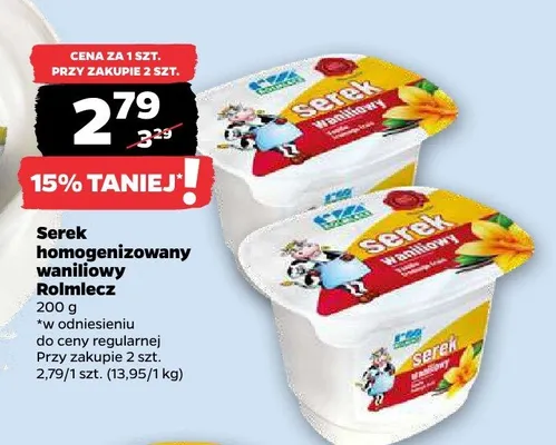 Serek homogenizowany waniliowy Rolmlecz promocja w Netto