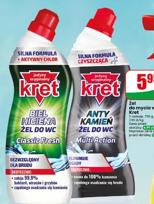 Żel do mycia wc Kret Anty Kamień Multi Action promocja w Dino