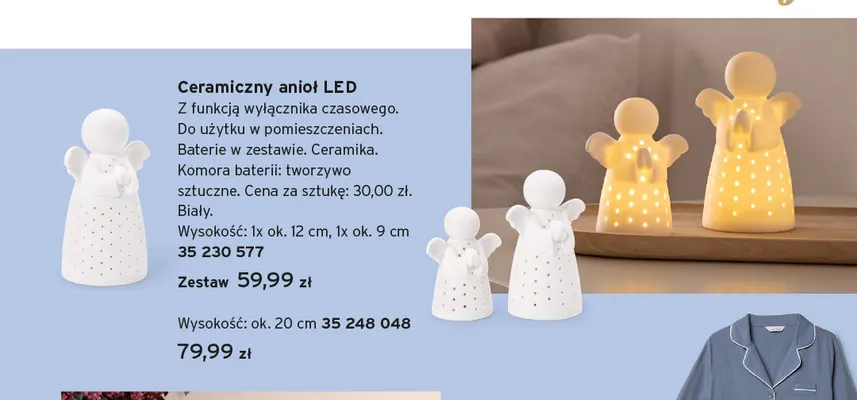 Ceramiczny anioł LED promocja w Tchibo