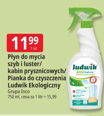 Płyn do mycia szyb i luster Ludwik Ekologiczny promocja w Leclerc