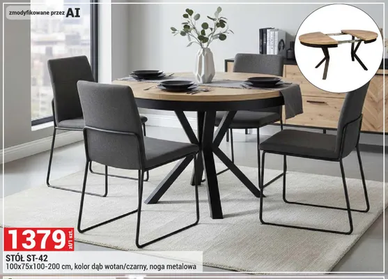 Stół ST-42 noga metalowa promocja w Merkury Market