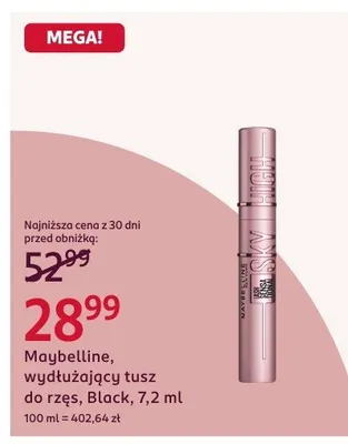 Wydłużający tusz do rzęs Black promocja w Rossmann