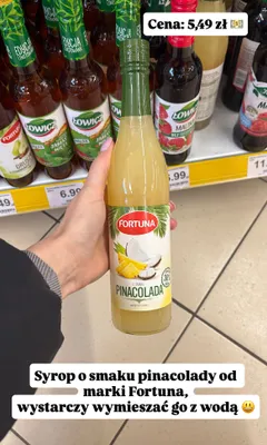 Syrop o smaku pinacolada promocja w Dino