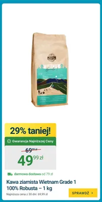 Kawa ziarnista Wietnam Grade 1 100% Robusta Beskidzka Palarnia Kawy promocja w ERLI