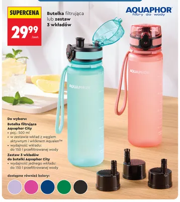 Zestaw wkładów do butelki Aquaphor City 3-pak promocja w Biedronka
