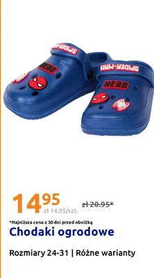 Chodaki ogrodowe Spider-Man rozmiary 24-31 promocja w Action