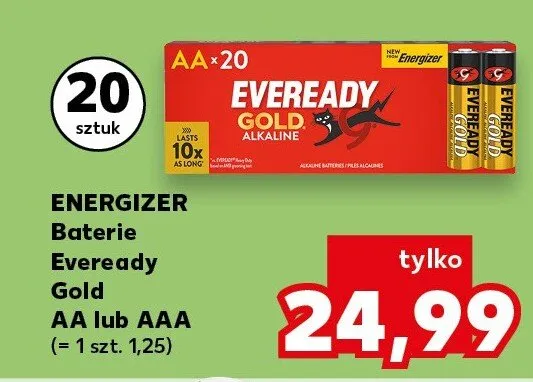 Baterie Eveready Gold AA lub AAA (=1 szt. 1,25) promocja w Kaufland