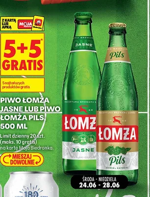Piwo Łomża Pils promocja w Biedronka