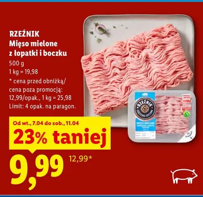 Mięso mielone z łopatki i boczku promocja w Lidl