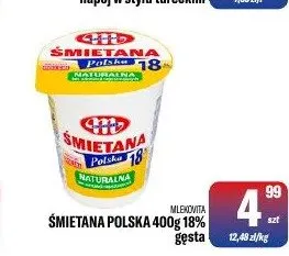 Śmietana Polska 18% gęsta Mlekovita promocja w Tomi Markt