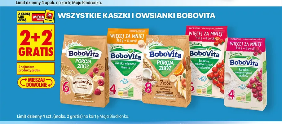 Kaszka mleczno-ryżowa BoboVita truskawka promocja w Biedronka