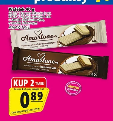 Wafelek o smaku śmietankowym Amartone promocja w Prim Market