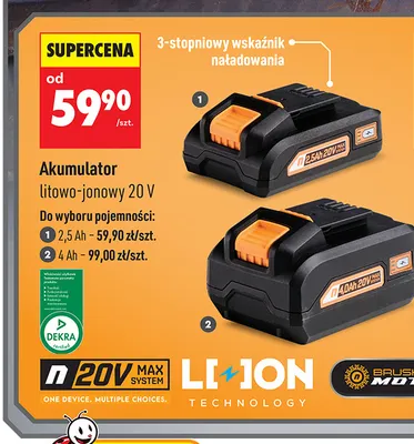Akumulator litowo-jonowy 2,5Ah Niteo promocja w Biedronka