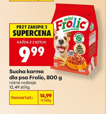 Sucha karma dla psa Frolic promocja w Biedronka