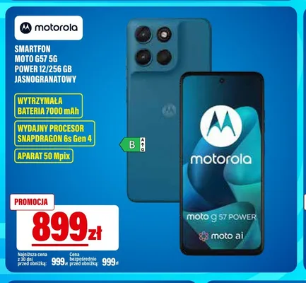 Smartfon Motorola Moto G57 5 g Power 12/256 Gb Jasnogranatowy promocja w RTV EURO AGD
