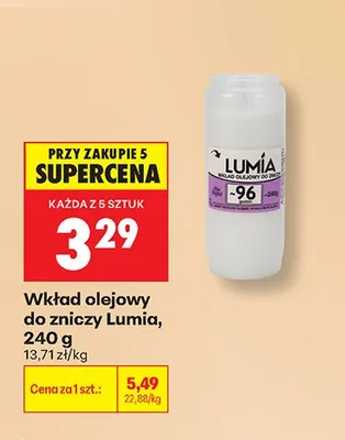 Wkład olejowy do zniczy Lumia promocja w Biedronka