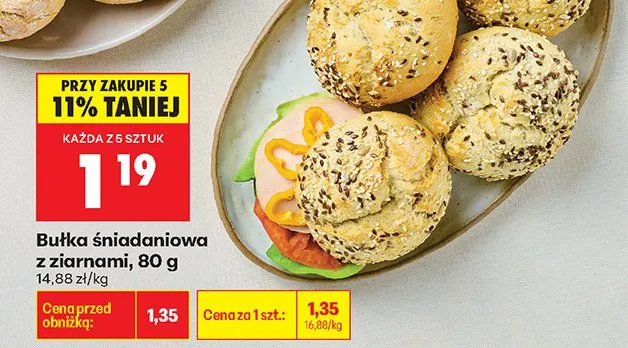 Bułka śniadaniowa z ziarnami promocja w Biedronka