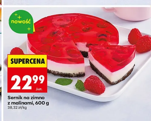 Sernik na zimno z malinami promocja w Biedronka