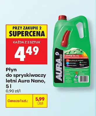 Płyn do spryskiwaczy letni Aura Nano promocja w Biedronka