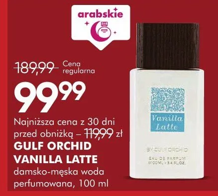 Woda perfumowana damsko-męska Gulf Orchid Vanilla Latte 100ml promocja w Super-Pharm