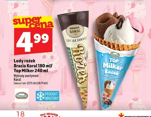 Lody rożek Bakaliowy Bracia Koral promocja w TOPAZ