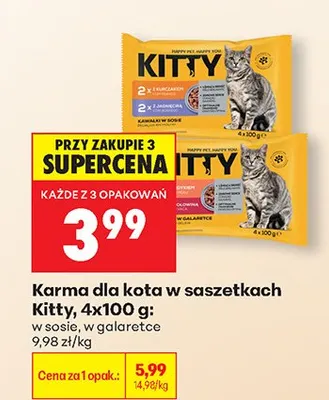 Karma dla kota w saszetkach Kitty w sosie promocja w Biedronka