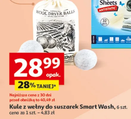 Kule z wełny do suszarek, 6 szt. promocja w Auchan