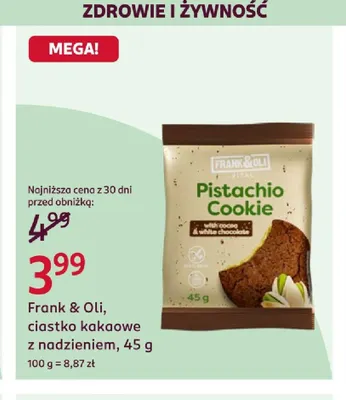 Ciastko kakaowe z nadzieniem Frank & Oli promocja w Rossmann