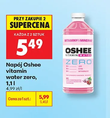 Napój Oshee vitamin water zero promocja w Biedronka