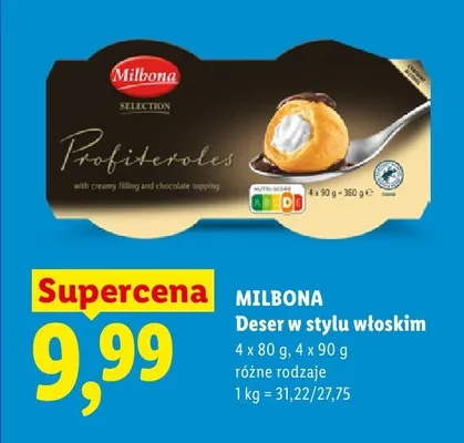 Deser w stylu włoskim tiramisu lub profiteroles promocja w Lidl