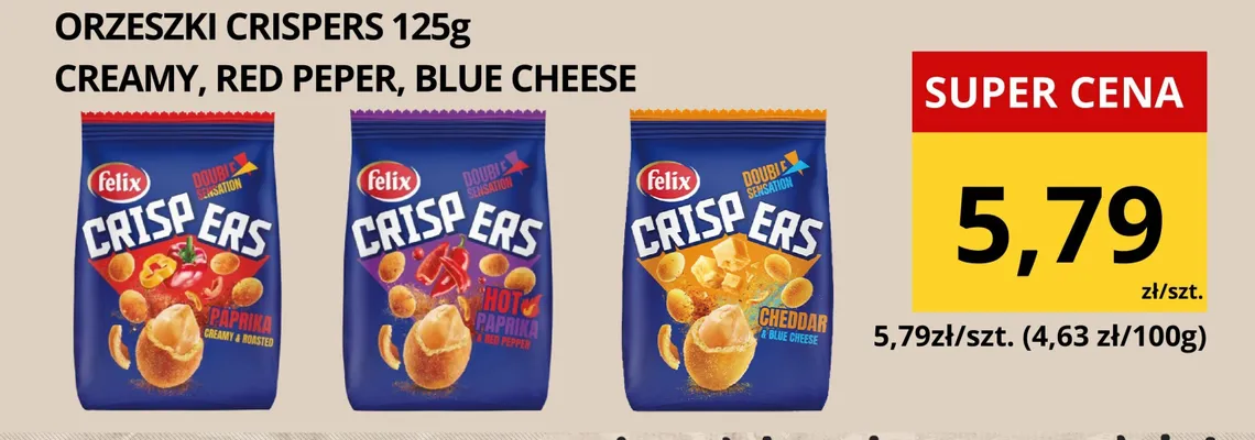 Orzeszki Crispers Blue Cheese promocja w Supeco
