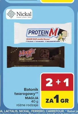 Batonik twarogowy Protein M waniliowy promocja w Carrefour Market