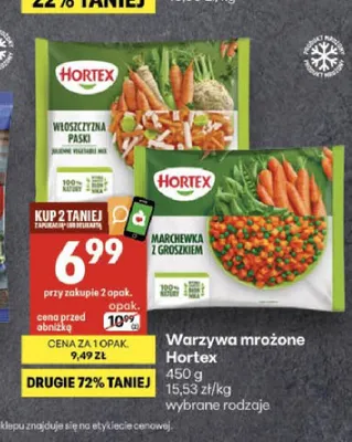Marchewka z groszkiem Hortex promocja w Delikatesy Centrum