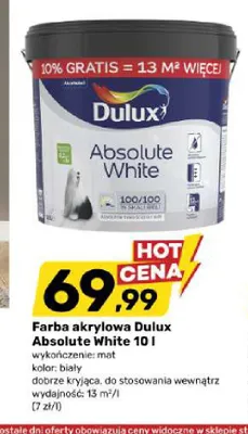 Farba akrylowa Dulux Absolute White promocja w Bricomarche