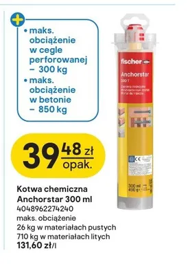Kotwa chemiczna Anchorstar Fischer 300 ml promocja w Castorama