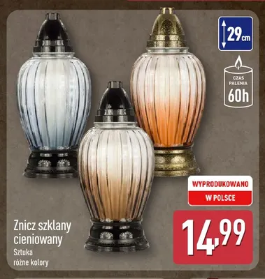 Znicz szklany cieniowany promocja w Aldi
